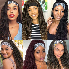 Load image into Gallery viewer, Long 22" Goddess Locs Headband Wig | Curly Ends | Soft Faux Locs | Synthetic Braids | For Women