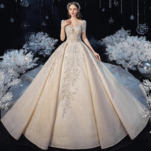 Load image into Gallery viewer, Luxury Ivory Wedding Dress with Scoop Neck EDL764