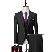 Load image into Gallery viewer, 3 Piece Suit Jacket Pants &amp; Vest Business Formal Men's