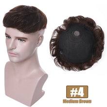 Load image into Gallery viewer, S-noilite 16x19cm 35g Men Toupee Human Hair Replacement System Hair Toppers Hairpiece 4Inch Hair Wig Men Clip In Hair Extensions