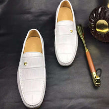 Load image into Gallery viewer, White Crocodile Leather Loafers Handmade Dress Shoes Men's