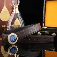 Load image into Gallery viewer, Crocodile Belly Belt With Luminous Buckle Men's