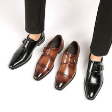 Load image into Gallery viewer, British Style Monk Strap Leather Shoes Men's