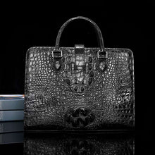 Load image into Gallery viewer, DON JOHN Laptop Bag Genuine Crocodile Leather Handbags Black Messenger Men's