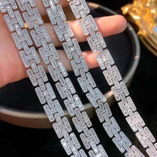 Load image into Gallery viewer, Charm Gold Iced out Diamond 18K Gold Chain Bracelet Women's