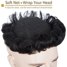 Load image into Gallery viewer, S-noilite 16x19cm 35g Men Toupee Human Hair Replacement System Hair Toppers Hairpiece 4Inch Hair Wig Men Clip In Hair Extensions