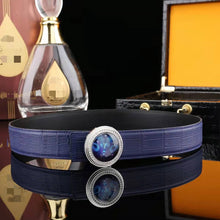 Load image into Gallery viewer, Crocodile Belly Belt With Luminous Buckle Men's