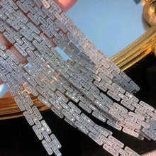 Load image into Gallery viewer, Charm Gold Iced out Diamond 18K Gold Chain Bracelet Women's