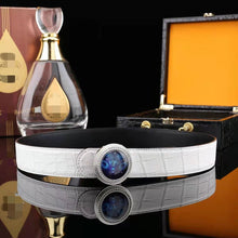 Load image into Gallery viewer, Crocodile Belly Belt With Luminous Buckle Men's