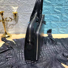 Load image into Gallery viewer, Crocodile Belly Black Handbag Men's