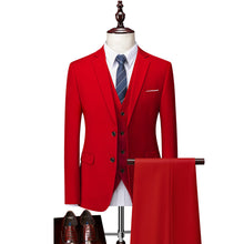 Load image into Gallery viewer, 3 Piece Suit Jacket Pants &amp; Vest Business Formal Men's