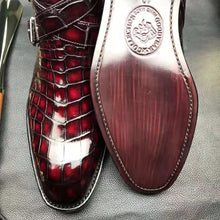 Load image into Gallery viewer, Crocodile Ankle Boots Handmade Dress Shoes Men's