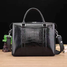Load image into Gallery viewer, Crocodile belly Briefcase Handmade Business Laptop Bag Men's