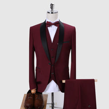 Load image into Gallery viewer, 3 Piece Suit Jacket Coat Pants &amp; Vest  Formal Slim Fit Men's