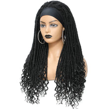 Load image into Gallery viewer, Long 22" Goddess Locs Headband Wig | Curly Ends | Soft Faux Locs | Synthetic Braids | For Women