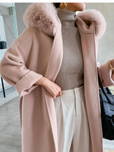Load image into Gallery viewer, Cashmere Coat Fox fur Collar Women's