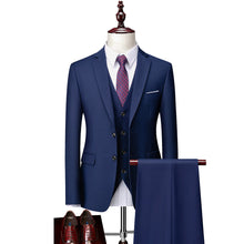 Load image into Gallery viewer, 3 Piece Suit Jacket Pants &amp; Vest Business Formal Men's