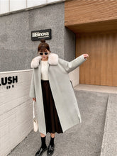 Load image into Gallery viewer, Cashmere Coat Fox fur Collar Women's