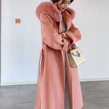 Load image into Gallery viewer, Cashmere Coat Fox fur Collar Women's