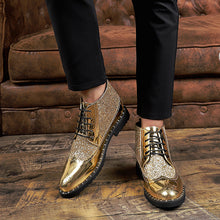 Load image into Gallery viewer, Boots Gold Wedding Dress Shoes Men's