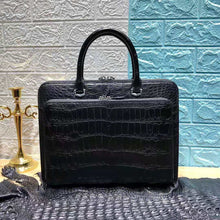 Load image into Gallery viewer, Crocodile Belly Black Handbag Men's