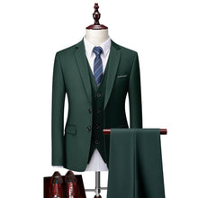 Load image into Gallery viewer, 3 Piece Suit Jacket Pants &amp; Vest Business Formal Men's