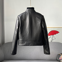 Load image into Gallery viewer, Black Sheepskin Leather Jacket Women's