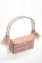 Load image into Gallery viewer, Peach Flap Bag with Feathers