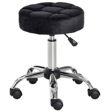 Load image into Gallery viewer, Black Button Tufted Adjustable Rolling Massage Swivel Salon Stool