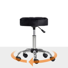Load image into Gallery viewer, Black Button Tufted Adjustable Rolling Massage Swivel Salon Stool