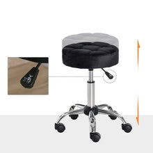 Load image into Gallery viewer, Black Button Tufted Adjustable Rolling Massage Swivel Salon Stool