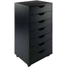 Load image into Gallery viewer, Modern Scandinavian Style 7-Drawer Storage Cabinet Chest in Black Finish