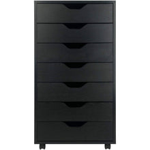 Load image into Gallery viewer, Modern Scandinavian Style 7-Drawer Storage Cabinet Chest in Black Finish