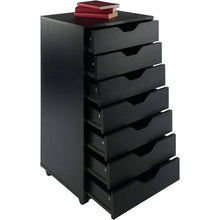 Load image into Gallery viewer, Modern Scandinavian Style 7-Drawer Storage Cabinet Chest in Black Finish