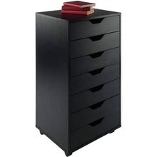 Load image into Gallery viewer, Modern Scandinavian Style 7-Drawer Storage Cabinet Chest in Black Finish