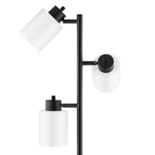 Load image into Gallery viewer, Modern 3-Light Floor Lamp in Black Metal Finish with White Plastic Shades