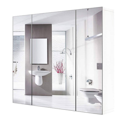 Modern 3-Door Wall Mounted Medicine Cabinet Bathroom Mirror Cupboard