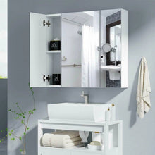 Load image into Gallery viewer, Modern 3-Door Wall Mounted Medicine Cabinet Bathroom Mirror Cupboard