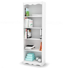 Load image into Gallery viewer, White 72-inch High Bookcase with Soft Arches and 5 Shelves