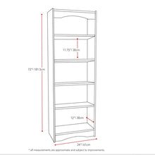 Load image into Gallery viewer, White 72-inch High Bookcase with Soft Arches and 5 Shelves