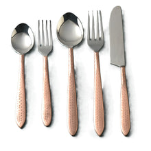 Load image into Gallery viewer, Crimson Hammered Flatware, 5- Pc. Place Setting