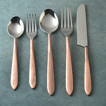 Load image into Gallery viewer, Crimson Hammered Flatware, 5- Pc. Place Setting