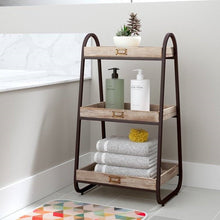 Load image into Gallery viewer, Industrial Freestanding 3-Tier Bathroom Storage Shelving Unit