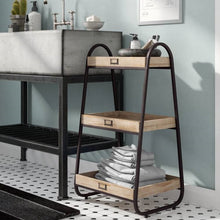 Load image into Gallery viewer, Industrial Freestanding 3-Tier Bathroom Storage Shelving Unit
