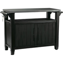 Load image into Gallery viewer, Outdoor Grill Party Bar Serving Cart with Storage in Graphite Grey