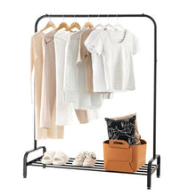 Load image into Gallery viewer, Heavy Duty Metal Garment Rack Clothes Hanging Rod with Bottom Storage Shelf