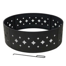 Load image into Gallery viewer, Heavy Duty 36-inch Black Steel Fire Pit Ring with Diamond Pattern