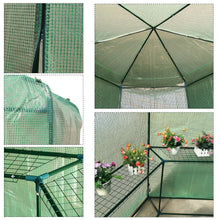 Load image into Gallery viewer, Outdoor Hexagon Greenhouse 6.5 x 7 Ft with Steel Frame PE Cover and Shelves