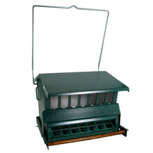 Load image into Gallery viewer, Rugged Green Metal Squirrel-Proof Bird Feeder with Easy-Refill Top