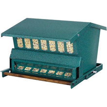 Load image into Gallery viewer, Rugged Green Metal Squirrel-Proof Bird Feeder with Easy-Refill Top